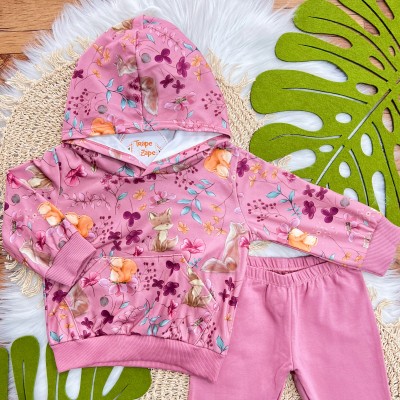 Conj. Casaco com Capuz Floresta Encantada e Calça Legging - Uva